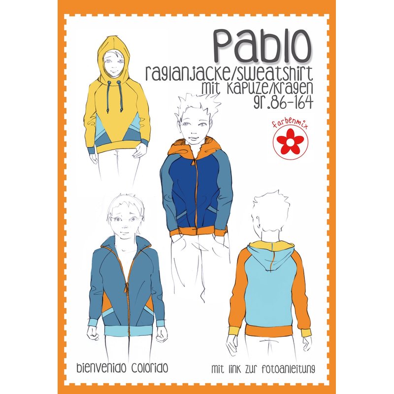 Pablo, Raglanjacke/Sweatshirt Gr. 86-164, Schnitt