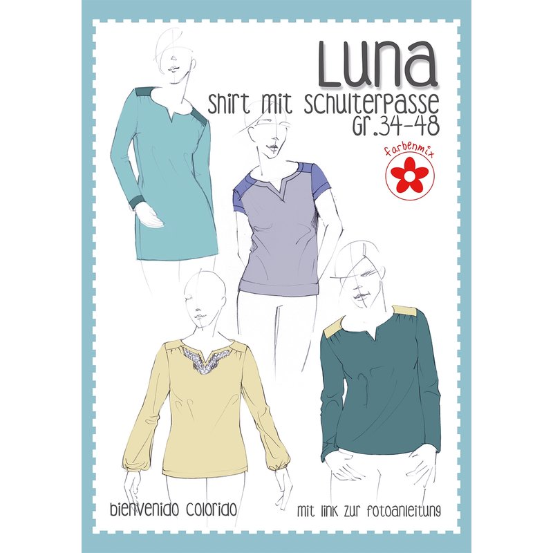 Luna, Shirt mit Schulterpasse Gr. 34-48