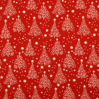 BW-Druck mit Bäumen, rot/natur Weihnachten, 134335.0001,...