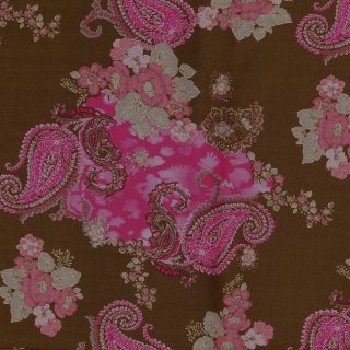Viskosedruck mit Paisley und Blumen, braun/pink, Webware, 1347010004, RESTSTÜCK 1,25m