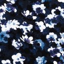 Nature Morte, ungerauhter Sweat mit Blumen, blau, 500597, RESTST&Uuml;CK 90cm