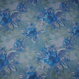 Painted Flower, blau/grau, French Terry, Digitaldruck, 4987126, 250g/m²
