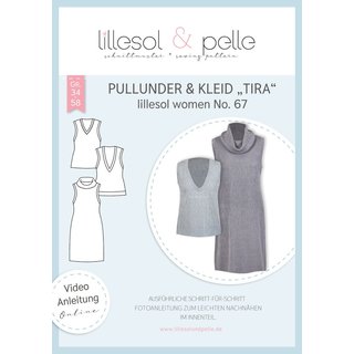 Papierschnittmuster lillesol women No. 67 Pullunder & Kleid "Tira" * mit Video-Nähanleitung *, Gr. 34-58