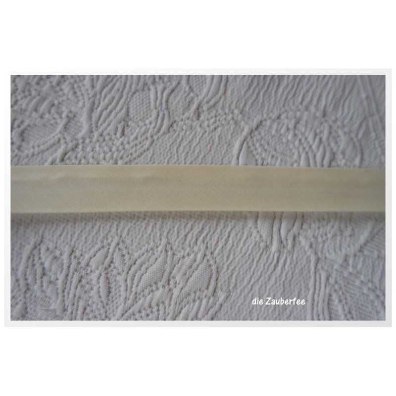 Schrägband uni creme/vanille, 20mm, Fb. 14