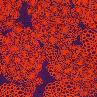 Coral Cluster by Thorsten Berger, orange/lila, Viskosewebware, 200425, RESTSTÜCK 35cm