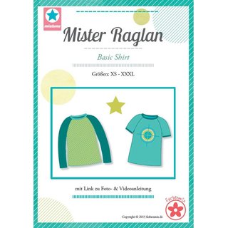 Mister Raglan, Herrenshirt mit Raglanärmeln, Schnittmuster, Gr. XS-XXXL