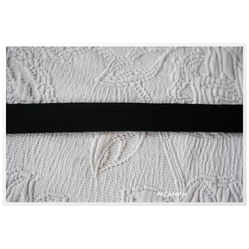 Jerseyschrägband schwarz, Baumwolle, 2cm breit, Fb.080