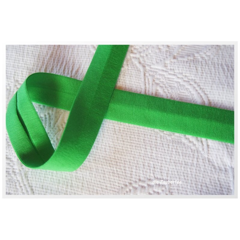 Jerseyschrägband grün, 2cm breit, Fb.26