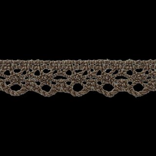 Klöppelspitze aus mercerisierter Baumwolle, schlamm/grau,  ca. 13mm, 7313-0130036