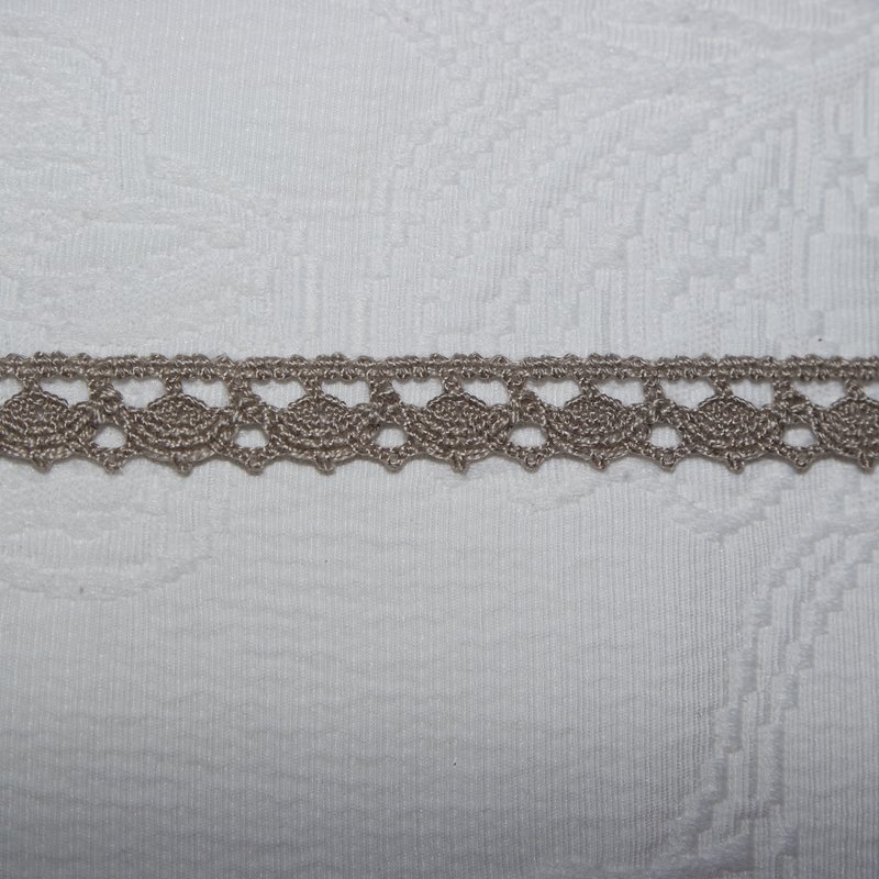 Klöppelspitze aus mercerisierter Baumwolle, schlamm,  ca. 10mm, 7359-0130016