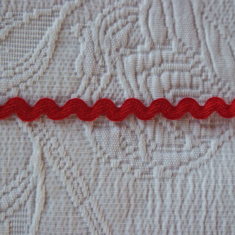 Zackenlitze aus reiner Baumwolle, rot, 10mm, 07515301 463