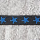 Gurtband mit Sternen, anthrazit/blau, 3cm