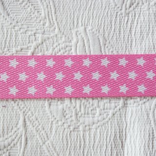 Gurtband mit kleinen Sternen, rosa/weiß, 3cm, 1005