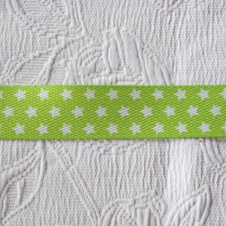 Gurtband mit kleinen Sternen, grün/weiß, 3cm, 1008