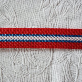 Gurtband mit Streifen, rot/türkis/weiß, 3cm