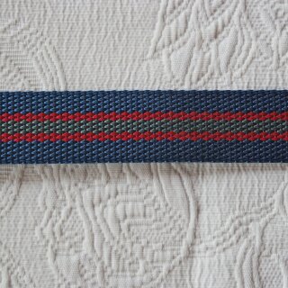 Gurtband mit Streifen, blau/rot/grau, 3cm