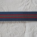 Gurtband mit Streifen, blau/rot/grau, 3cm