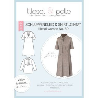 Papierschnittmuster lillesol women No.69 Schluppenkleid & Shirt "Cinta" mit Video-Nähanleitung, Gr. 34-58