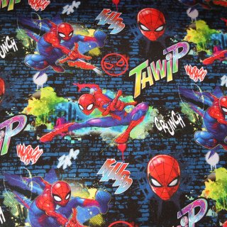 Superhelden - Spider Man, Jersey, Digitaldruck, Lizensstoff, 2075800001, 200g/m²