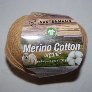 GOTS Merino Cotton Organic, Austermann, Honig, Fb. 9, 50g, ca. 230m Lauflänge