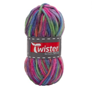 Filzwolle Twister Color, bubblegum, Fb. 143, bunt, 50g,...