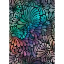 ColorDrops MID - dark mystic - Bio-Jersey, Digitaldruck, Astrokatze, RESTSTÜCK 80cm