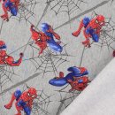 Spider Man - gerauhter Sweat graumelange, Lizensstoff,...