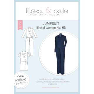 Papierschnittmuster lillesol women No.63 Jumpsuit mit Video-Nähanleitung, Gr. 34-50
