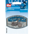 Applikation Label MOTORCYCLE, grau/blau/weiß, 922016