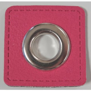 Ösenpatch für Kordeln/DL 10mm, Lederimitat pink, 786