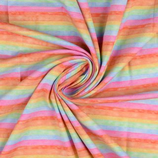 Jersey mit Streifen, Regenbogen, 209304.0001, 200g/m²
