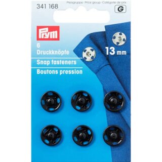Annäh-Druckknöpfe, 13mm, schwarz, 341168
