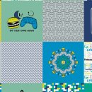Happy Patchwork Blanket by lycklig design, blau/gr&uuml;n, 200156, 130g/m2