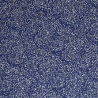 Leinen - Baumwolle mit Paisleymuster blau, Nicole, 100598, 150g/m²