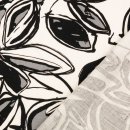 Viskose - Leinen mit Blättermuster, schwarz/grau,...