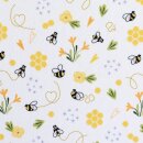 BW-Webware mit Bienen, weiß, Tim, 747011, 130g/m²