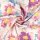 Viskose - Leinen mit Blumenmuster, rosa/blau/gelb, 2087030006, 215g/m²