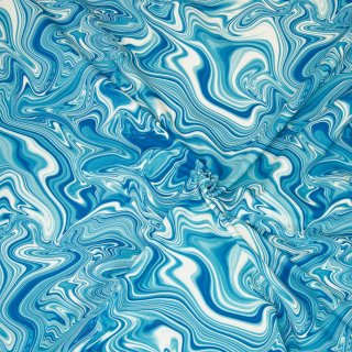 Fluid, Sweat ungerauht, marmoriert, blau, Hilco, A4338/90, RESTSTÜCK 1,25m