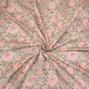 Emilie Jersey, Blumen braun/rosa, Hilco, A 3092/166, RESTST&Uuml;CK 60cm