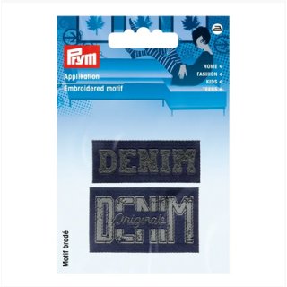 Applikation Label Denim/Originals, blau, 922008