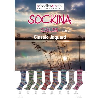 Sockina Color, Classic Jaquard, Sockenwolle Schoeller Stahl, 100g, ca. 420m Lauflänge