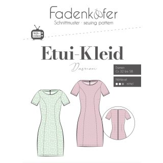 Etui - Kleid für Damen, Fadenkäfer, Gr. 32-58, Papierschnittmuster