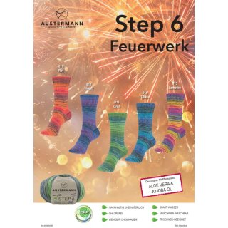 Austermann, Step 6, Sockenwolle, Feuerwerk, 150g, 410m...