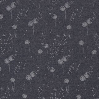Alpenfleece mit kleinen Pusteblumen, dunkelblau, 401597,...