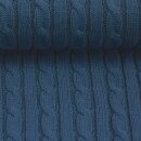 Baumwollstrick Sophie mit Zopfmuster, jeansblau, 744,...