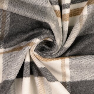Mantelflausch Karo, grau/beige/natur, 207597.0801,470g/m²