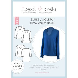 Papierschnittmuster lillesol women No.84, Bluse "Violetta" mit Video-Nähanleitung, Gr. 34-58