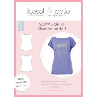 Papierschnittmuster lillesol women No.4 Sommershirt *mit Video-Nähanleitung*, Gr. 34-50