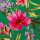 Viskosewebware mit Blumenmuster, grün/pink, Malis, 594365, 100g/m²