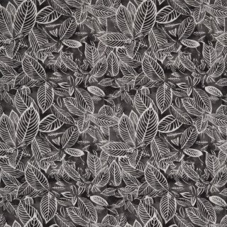 Jens anthrazit,  Baumwollpiqué mit Blätter-Muster, 100790, 170g/m²